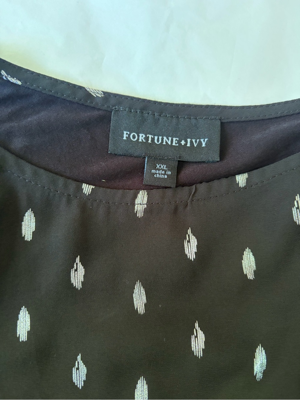 Fortune + Ivy Black Printed Blouse XXL - Picture 4 of 4